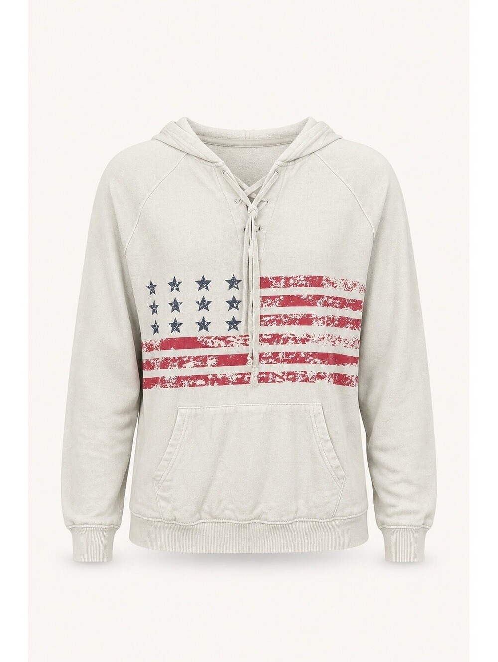 Easel Lace Up Hoodie 100% Cotton Oversized Sweatshirt Cozy Casual Pullover  Sz S